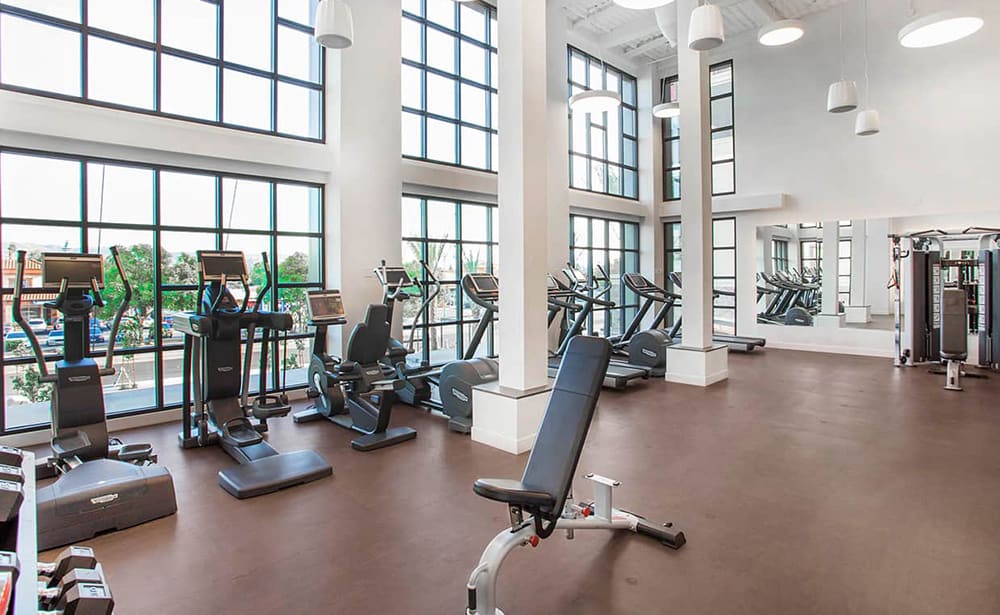 modern fitness room at The Colony at The Lakes